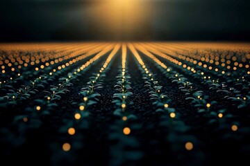 Poster - thriving agricultural inspired data visualizations basking in sunlight symbolizing stable growth and