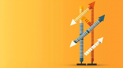 Poster - Arrows Intertwined as a DNA Strand Symbolizing Strategic Financial Growth and Development  Abstract Concept Illustrating Data Driven Investment Strategies and Economic Progress