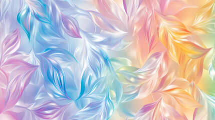 Wall Mural - Seamless trendy iridescent rainbow foil texture. soft holographic pastel unicorn marble background pattern. modern pearlescent blurry abstract swirl illustration. Opalescent. Illustration