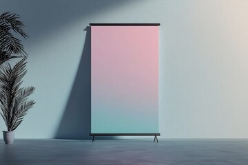 Poster - minimalist and sophisticated roll up banner design with pastel gradients showcasing modern typograph