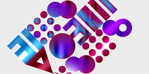 Fototapete - Circles and triangles modern art. Vector Illustration For Wallpaper, Banner, Background, Card, Book Illustration, landing page