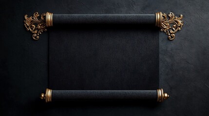 Poster - Luxury roll up banner design featuring rich velvet textures and intricate golden ornamental details for a sophisticated and premium promotional backdrop