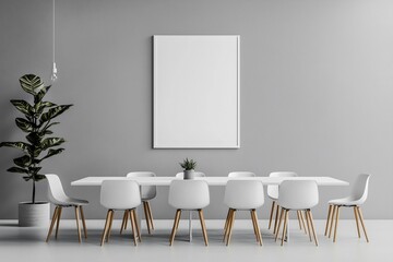 Poster - Clean and Minimal Conference Roll Up Mockup with White and Gray Aesthetic for Professional Business Presentations Events and Advertising Displays