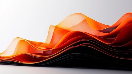 Poster - Overlapping translucent layers in geometric shapes and patterns create a bold dynamic 3D roll up or banner design effect  The fluid shimmering composition has a contemporary futuristic aesthetic