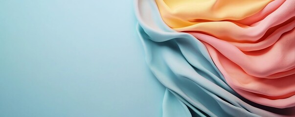 Poster - captivating pastel gradient banner with mesmerizing abstract flowing shapes in a whimsical dreamlike