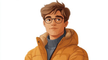 Poster - a cartoon of a man in a jacket