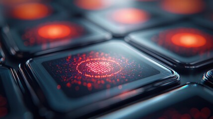 Poster - Holographic Digital Screens Displaying Real-Time Transactions in a Futuristic Environment