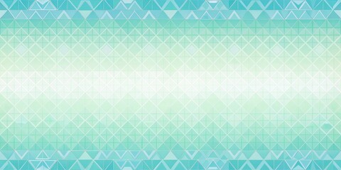 Fototapete - Abstract Geometric Background of Interlocking Triangles and Squares with a Gradient of Turquoise and White