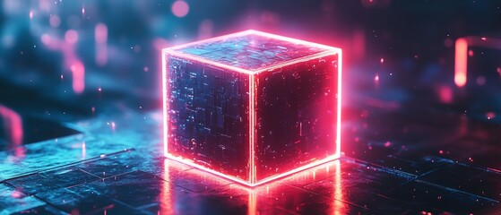 Poster - Flying cube in 3D