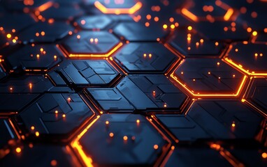 Poster - Futuristic hexagonal 3D design