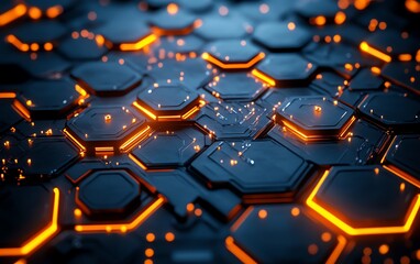 Poster - Futuristic hexagonal 3D design