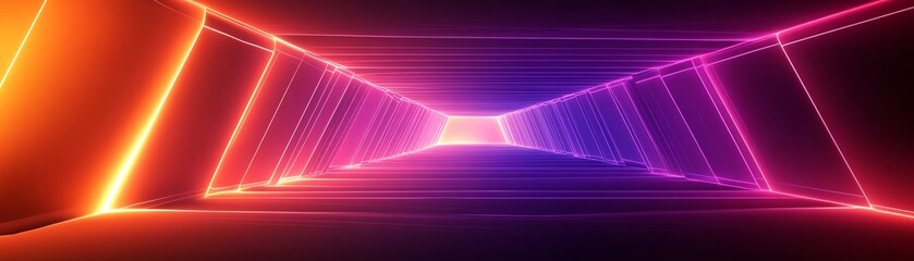 Poster - 3D abstract background with a square tunnel