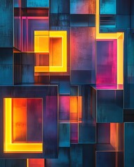 Poster - 3D abstract geometric shapes