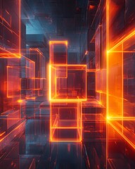 Poster - 3D abstract geometric shapes