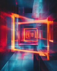 Poster - 3D abstract geometric shapes