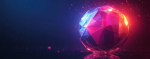Poster - 3D abstract low poly sphere