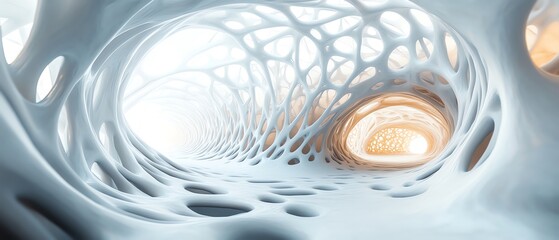 Poster - 3D abstract network with glowing connections