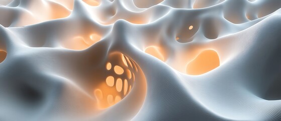 Poster - 3D abstract network with glowing connections