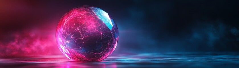 Poster - 3D abstract polygonal sphere