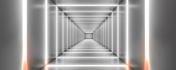 Poster - 3D abstract square tunnel