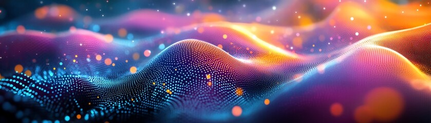 Poster - 3D abstract surface with hexagonal patterns