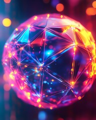 Poster - 3D low poly sphere