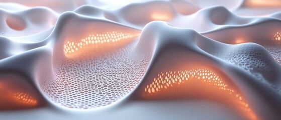 Poster - 3D render of an abstract network on a white background