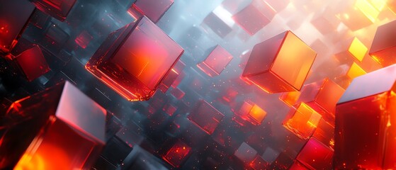 Poster - Abstract 3D composition of geometric shapes