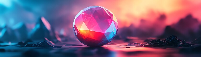 Poster - Abstract 3D polygonal sphere