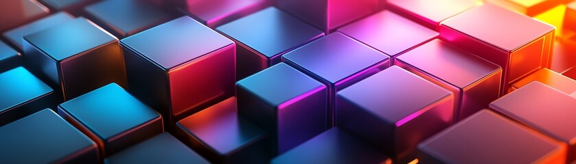 Poster - Abstract 3D rendering of geometric shapes
