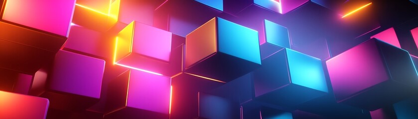 Poster - Abstract 3D rendering of geometric shapes
