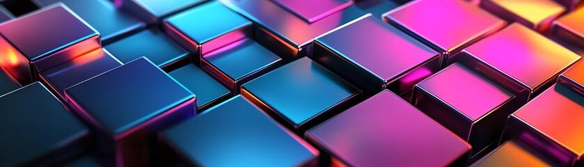 Poster - Abstract 3D rendering of geometric shapes