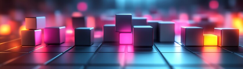 Poster - Abstract 3D rendering of geometric shapes