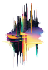 Fototapete - PNG Glitch computer screen error graphics abstract art.