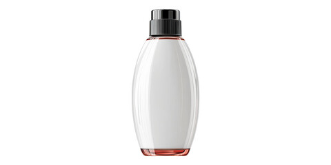Elegant perfume bottle with white glass finish isolated on transparent background