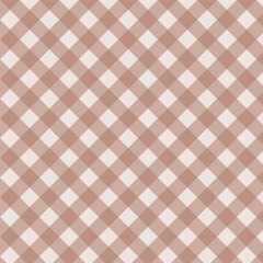 Wall Mural - Gingham seamless pattern.Checkered tartan plaid repeat pattern in brown.Geometric vector illustration background wallpaper.