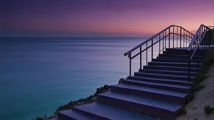  Stairs crossing the dunes to the beach 
