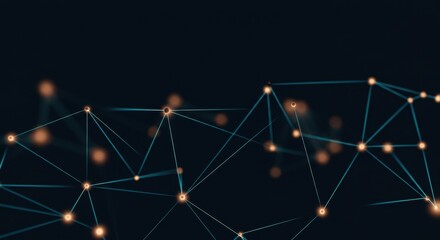 Abstract network connection background with glowing dots lines