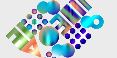 Fototapete - Circles and triangles modern art. Vector Illustration For Wallpaper, Banner, Background, Card, Book Illustration, landing page