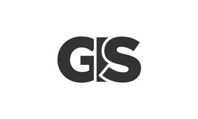 Poster - GIS logo design template with strong and modern bold text. Initial based vector logotype featuring simple and minimal typography. Trendy company identity.