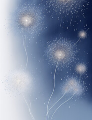 Wall Mural - dandelion on the blue background - abstract blue watercolor background - Generative AI