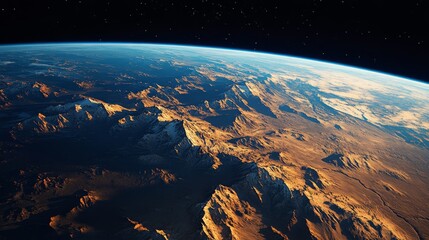 Canvas Print - Ultra detailed, photorealistic image of Earth from space