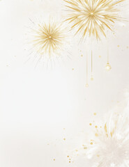 Wall Mural - fireworks on the white background - abstract golden watercolor background - Generative AI