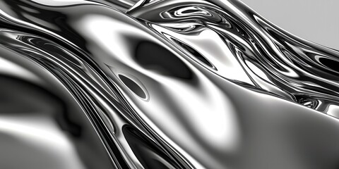 Wall Mural - Silver sheet of metal with a wave pattern