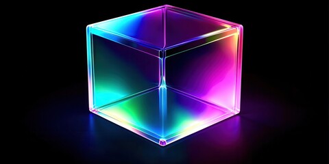 Aufkleber - Cube with a rainbow color inside