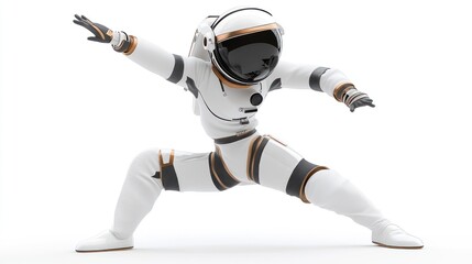 Wall Mural - a dynamic astronaut in a striking pose, showcasing space exploration and adventure.