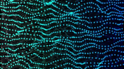 Poster - Abstract dynamic wave of particles. Network of bright points or dots. Data technology background. Abstract digital background.