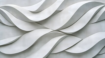 Abstract White Wave Pattern Wall Design