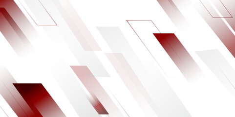 Poster - Modern simple white and red gradient background. Geometric background with diagonal stripes arrow design. Vector illustration. Suit for business, corporate, institution,seminar, template design.	