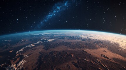 Canvas Print - Ultra detailed, photorealistic view of Earth from space at night